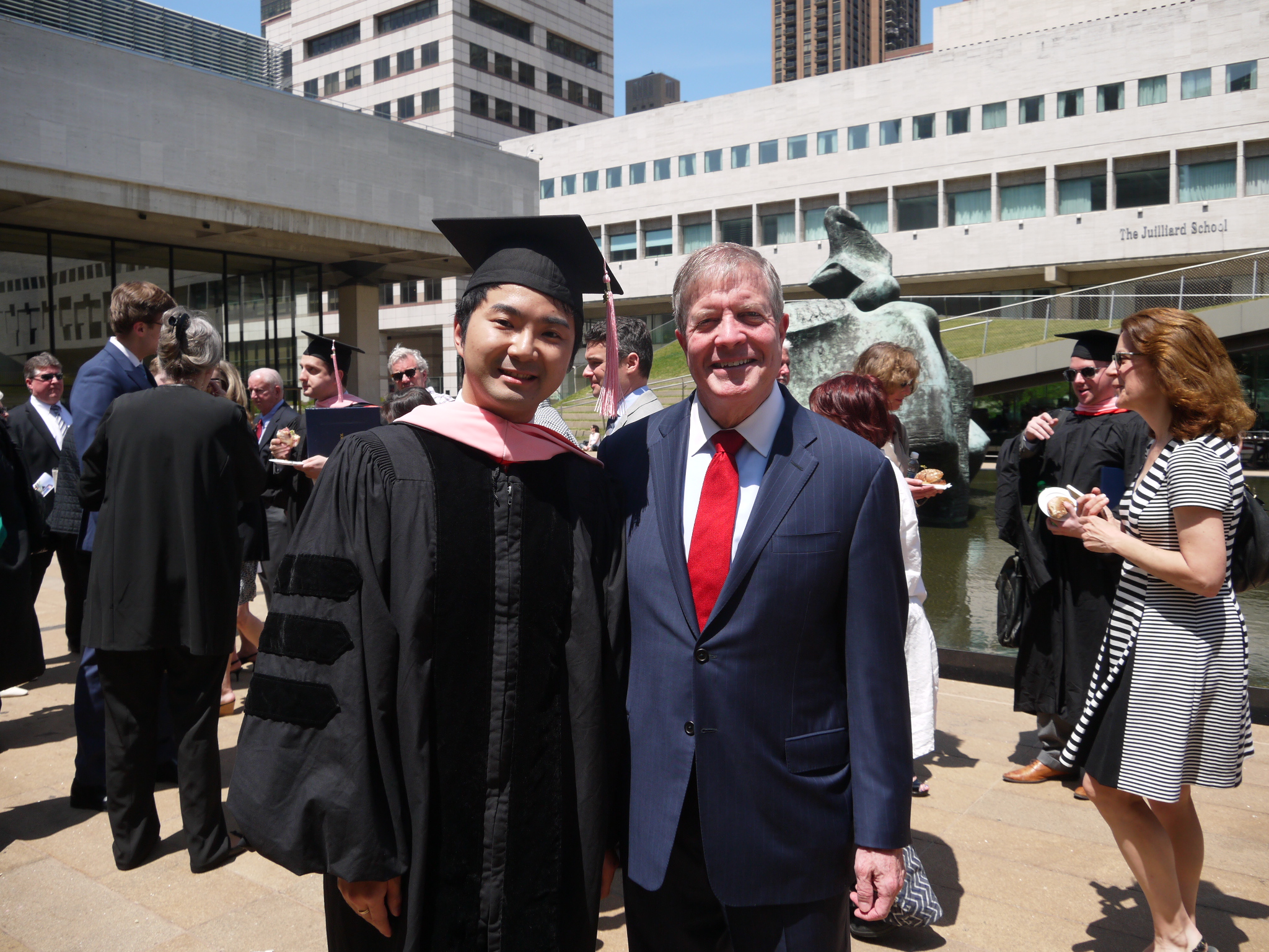 Yiwen Shen with Joseph W. Polisi at Juilliard's Commencement 