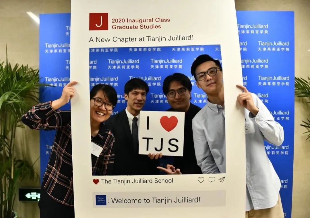 Clarinet faculty Xiangyu Zhou (Second form the left) with students