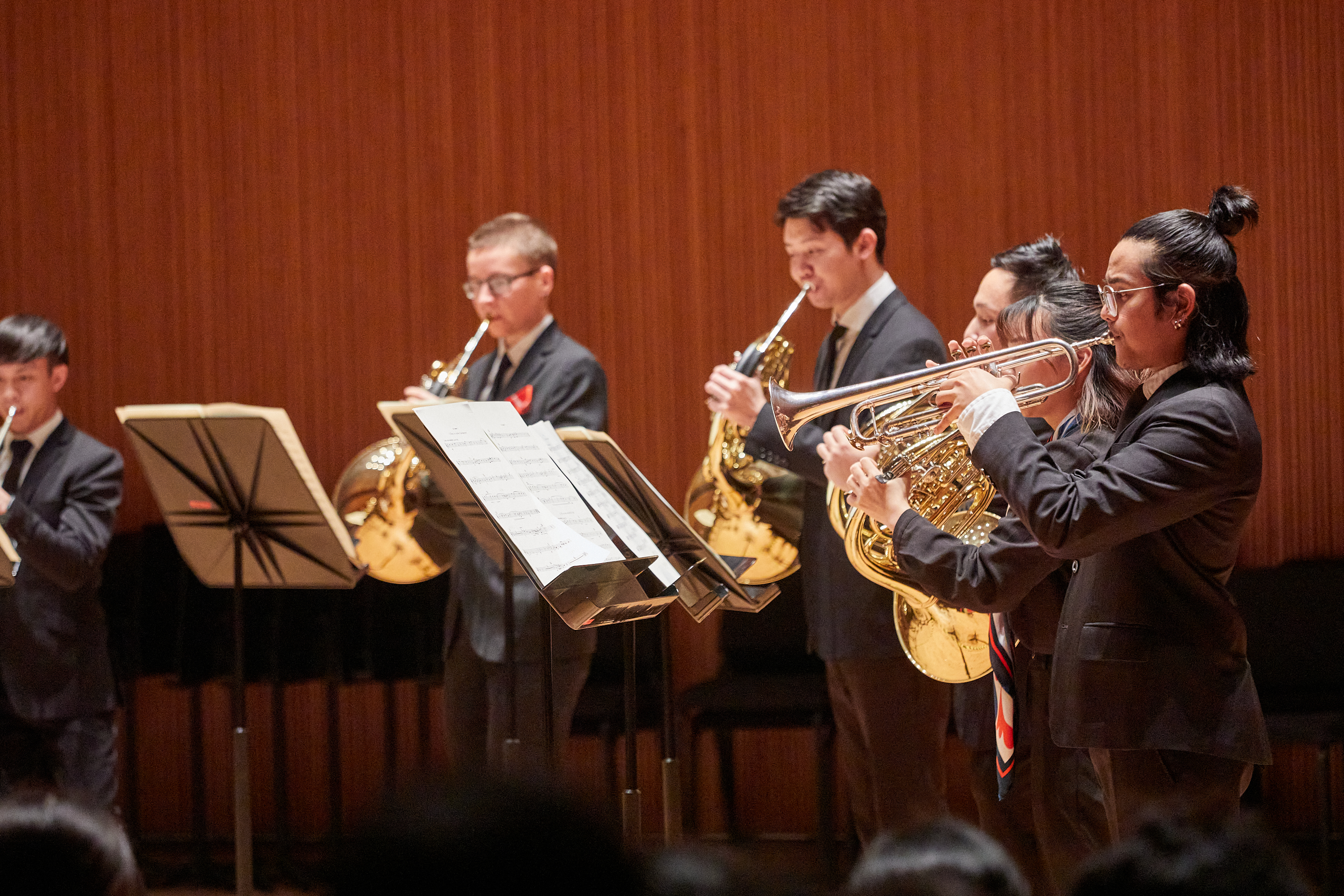 Students performing Brahms’ Festive and Commemorative Music.