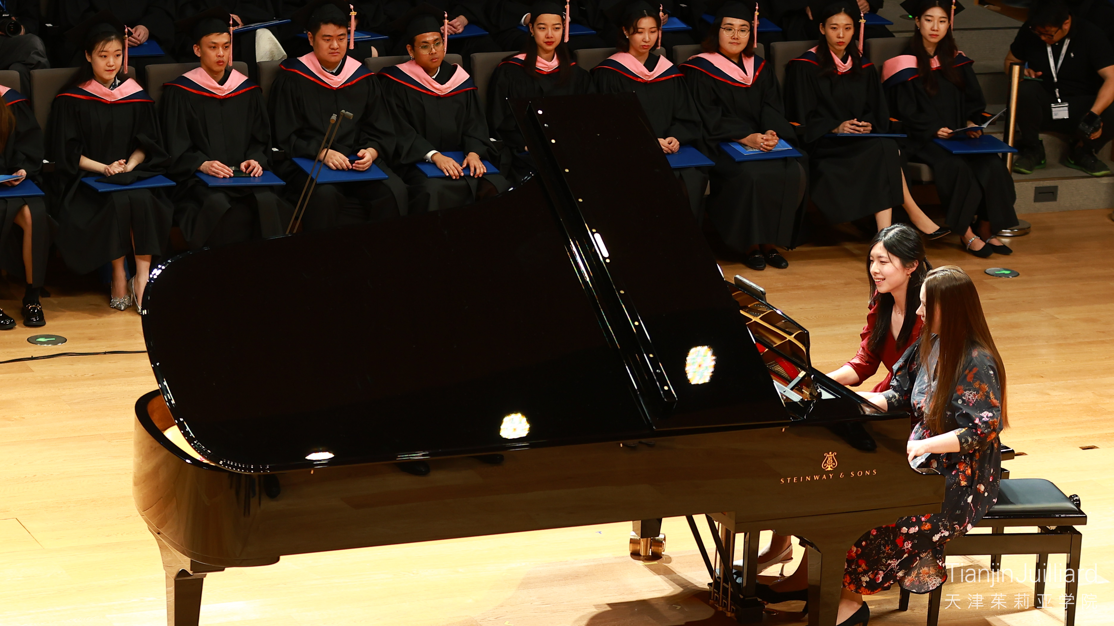 Jingzi Ruan (MM ’23, piano) and Polina Charnetskaia (MM ’23, collaborative piano) performed John Corigliano's piano duet Tarantella.