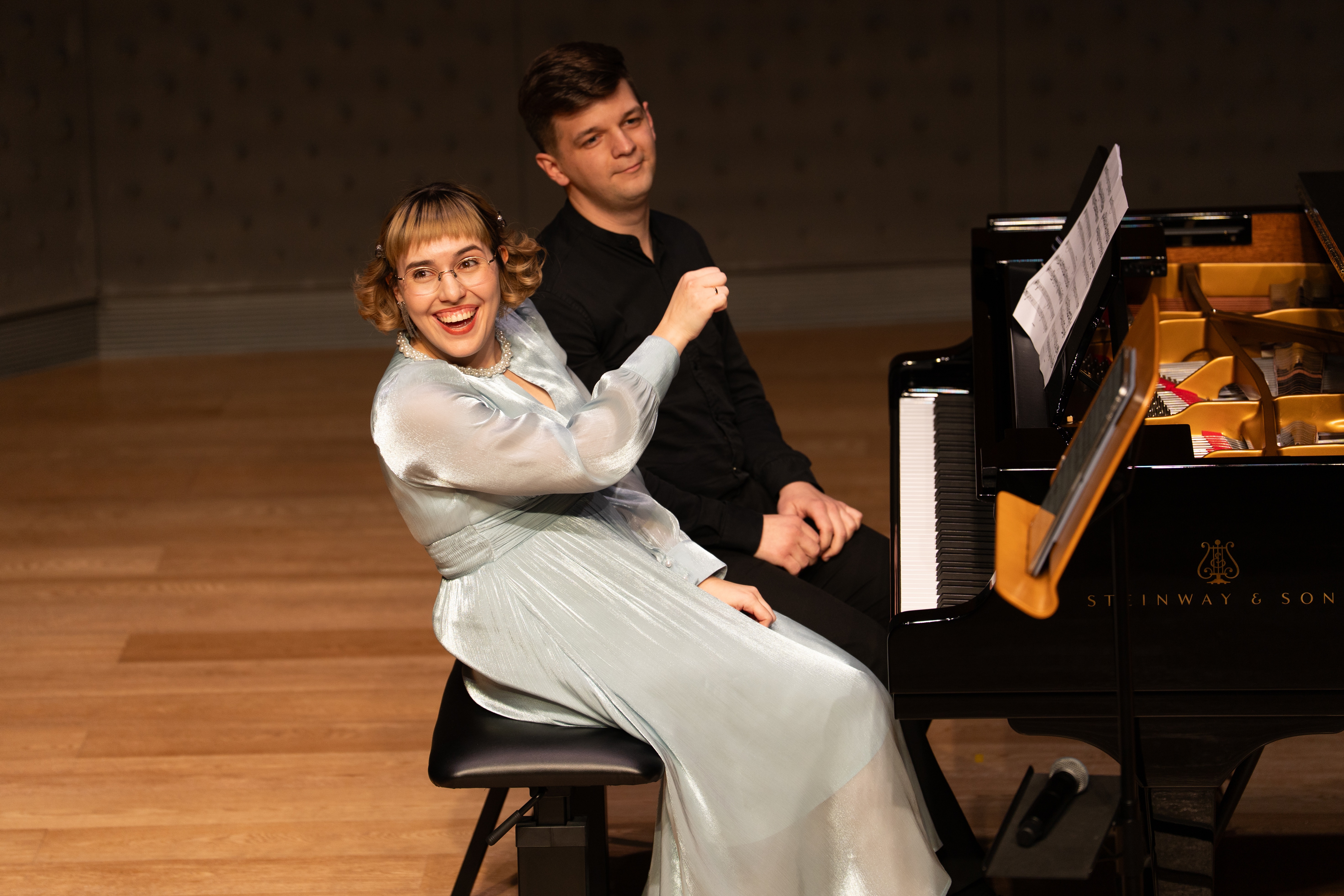 Anna Zhukova performing at her graduation recital in March 2026