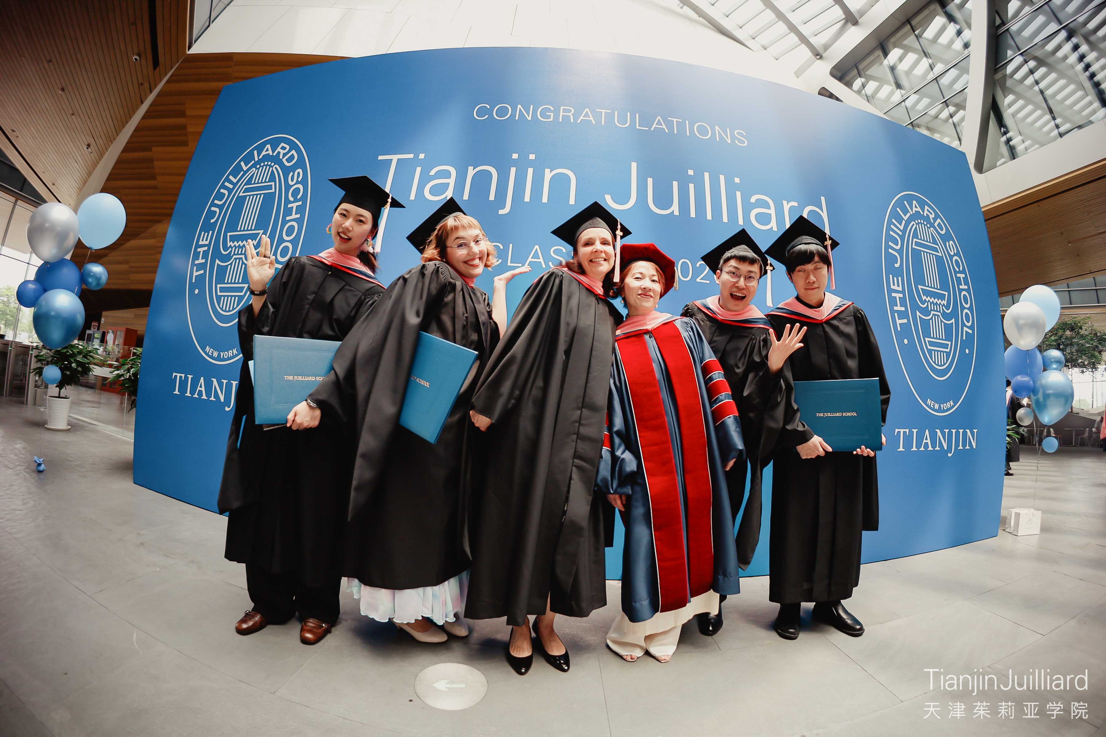 Graduates of the Tianjin Juilliard collaborative piano studio at Commencement. Photo: Twan Vision