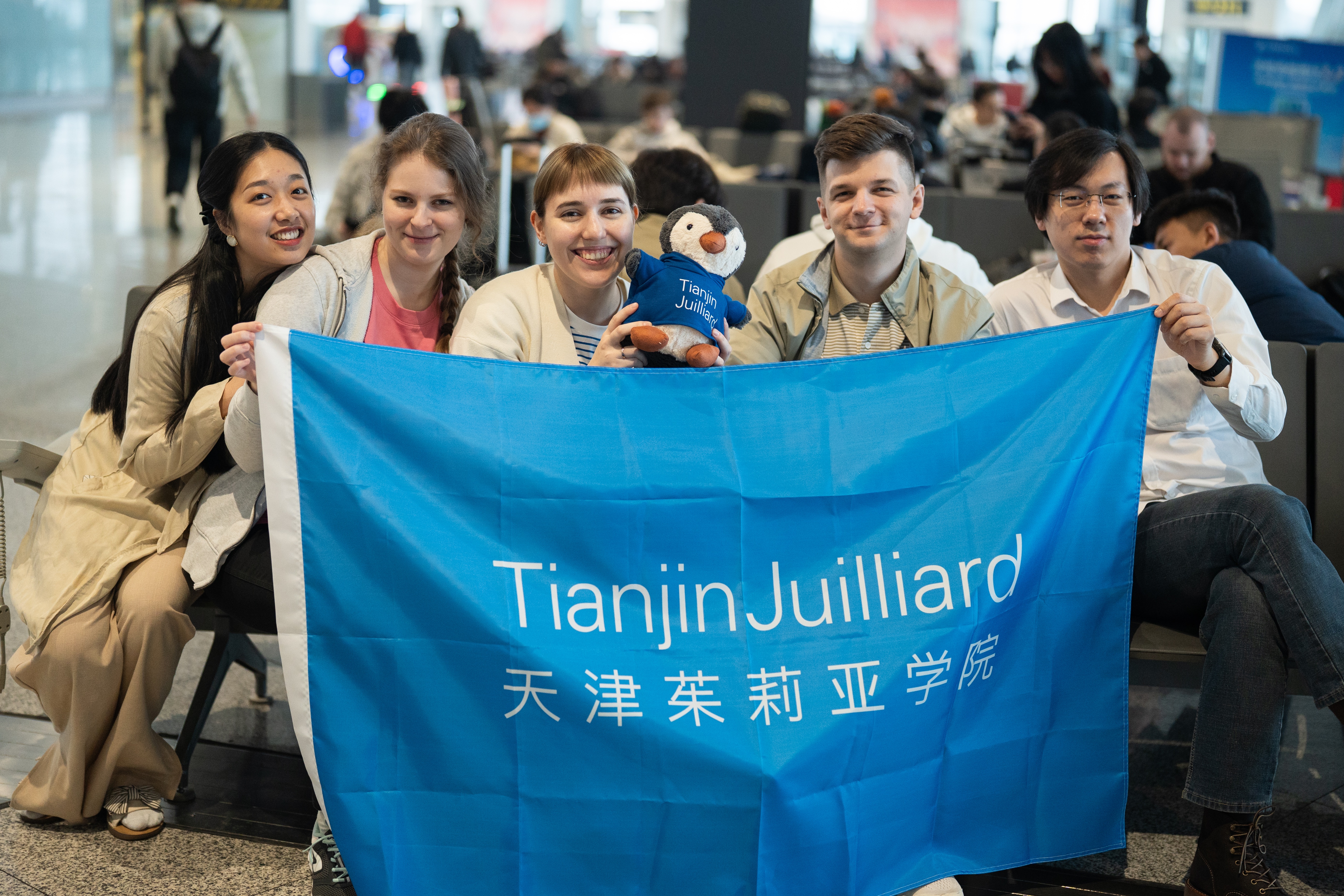 Polina (second from the left) with her peers