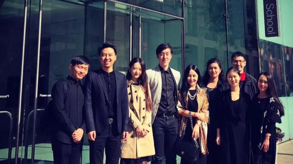 Yujie Molly He (second from the right) with Juilliard CSSA outside Juilliard. Photo credit: Yujie Molly He