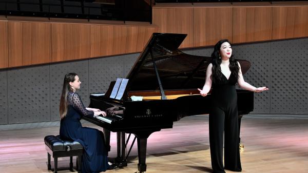 Polina Charnetskaia (MM ’23, collaborative piano) performing in her graduation recital.