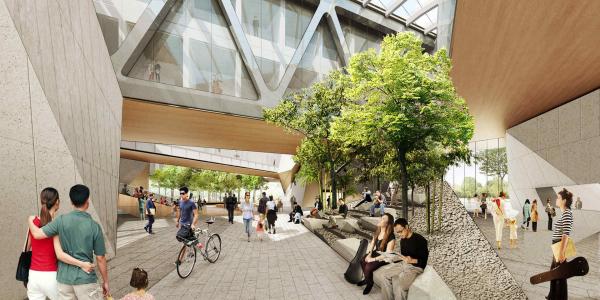 View of Interior Plaza Mockup