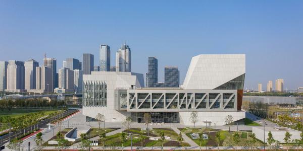 The Tianjin Juilliard School building seen from across the road