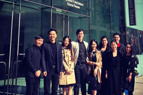                                              Yujie Molly He (second from the right) with Juilliard CSSA outside Juilliard. Photo credit: Yujie Molly He
