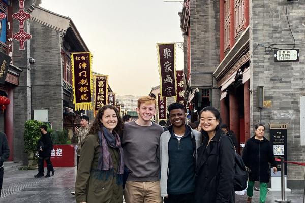 Valerie Kim, Samuel Rosenthal, Sterling Elliott, and Rannveig Sarc at Ancient Culture Street.  Photo credit: Adam Meyer. 