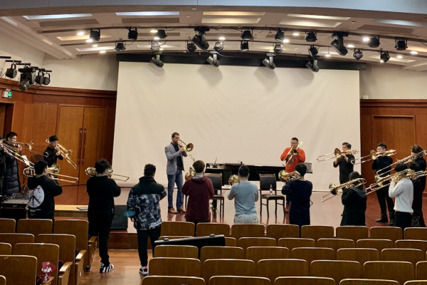 Tianjin Juilliard Graduate Trombone Quartet Rehearsal