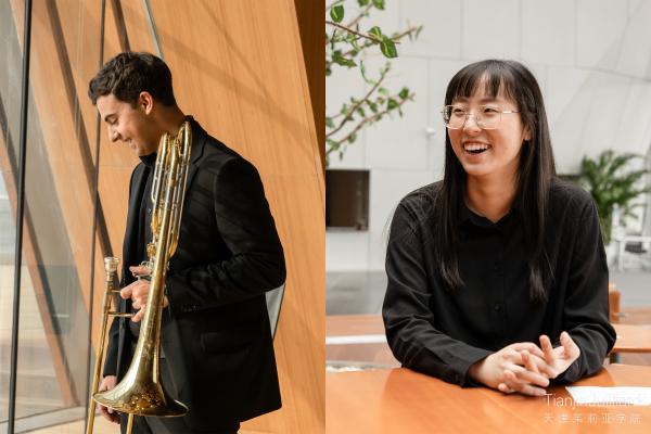 Ryan Shaw (left) and Sunny Jin (right), graduate students at Tianjin Juilliard