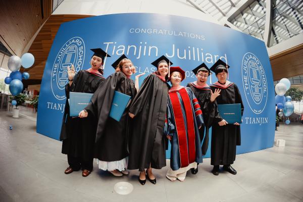 Graduates of the Tianjin Juilliard collaborative piano studio at Commencement. Photo: Twan Vision